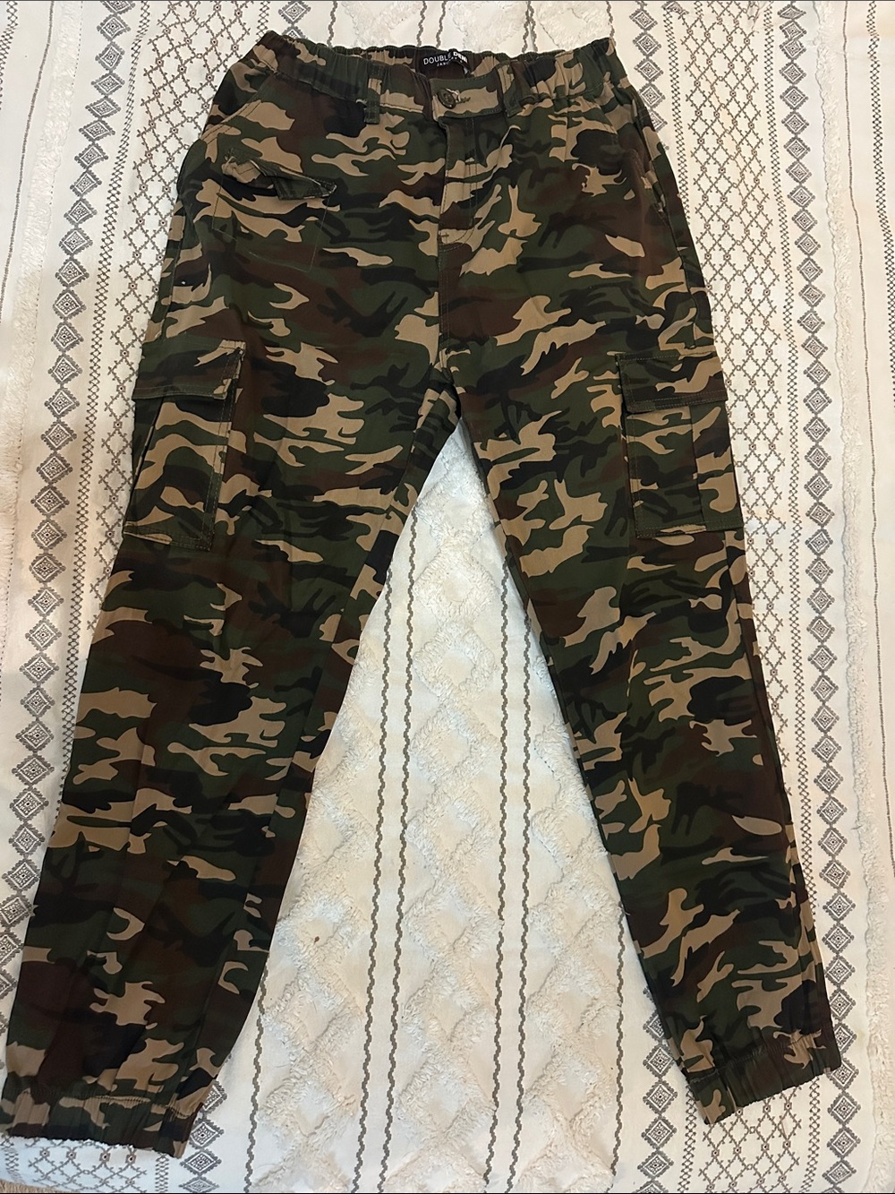 Women's Camo Cargo Joggers - Olive Green SZ XL